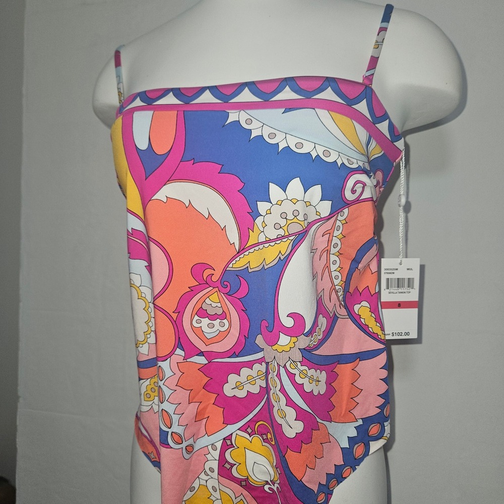 Trina Turk Sevilla Tankini Top~Size 8~NWT